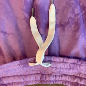 Purple tie die shorts